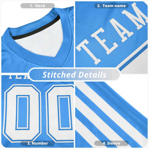 Custom Black White-Royal Personalized Classic Authentic Football Jersey