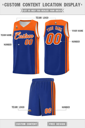 Custom Royal Orange Classic Sets Sports Uniform Basketball Jersey