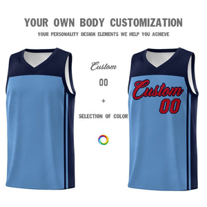 Custom Light Blue Navy Classic Sets Sports Uniform Basketball Jersey