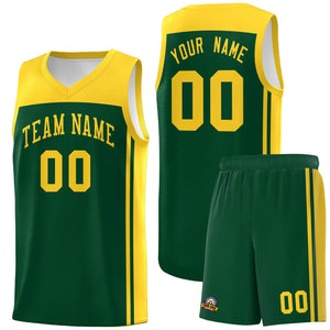 Custom Green Gold Classic Sets Sports Uniform Basketball Jersey