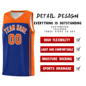 Custom Royal Orange Classic Sets Sports Uniform Basketball Jersey