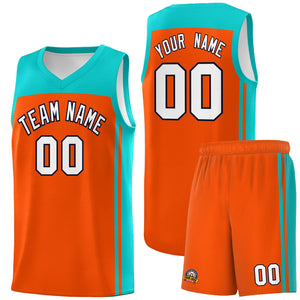 Custom Orange Bright Green Classic Sets Sports Uniform Basketball Jersey