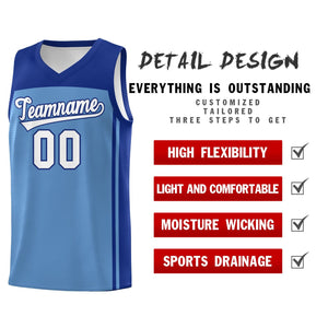 Custom Light Blue Royal Classic Sets Sports Uniform Basketball Jersey