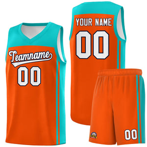 Custom Orange Bright Green Classic Sets Sports Uniform Basketball Jersey