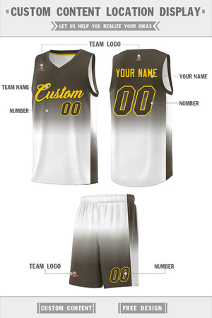 Custom Olive White Gradient Fashion Sets Sports Uniform Basketball Jersey