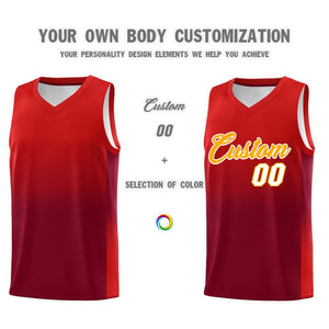 Custom Red Crimson Gradient Fashion Sets Sports Uniform Basketball Jersey