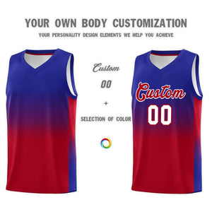 Custom Royal Red Gradient Fashion Sets Sports Uniform Basketball Jersey