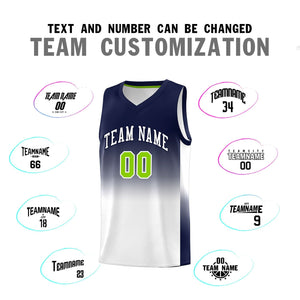 Custom Navy White Gradient Fashion Sets Sports Uniform Basketball Jersey