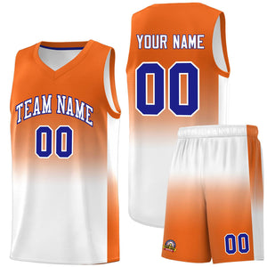 Custom Orange White Gradient Fashion Sets Sports Uniform Basketball Jersey