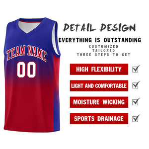 Custom Royal Red Gradient Fashion Sets Sports Uniform Basketball Jersey