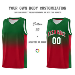 Custom Kelly Green Red Gradient Fashion Sets Sports Uniform Basketball Jersey