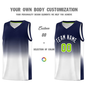 Custom Navy White Gradient Fashion Sets Sports Uniform Basketball Jersey