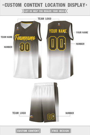 Custom Olive White Gradient Fashion Sets Sports Uniform Basketball Jersey