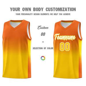 Custom Orange Gold Gradient Fashion Sets Sports Uniform Basketball Jersey