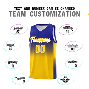 Custom Royal Gold Gradient Fashion Sets Sports Uniform Basketball Jersey