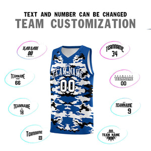 Custom Royal Black-White Personalized Camo Sets Sports Uniform Basketball Jersey