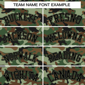 Custom Brown Green-Black Camo Fashion Authentic Sleeveless Baseball Jersey