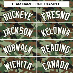 Custom Brown Green-White Camo Fashion Authentic Sleeveless Baseball Jersey