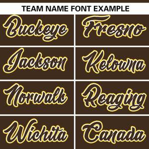 Custom Brown Gold Thick Stripe Fashion Design Authentic Baseball Jersey