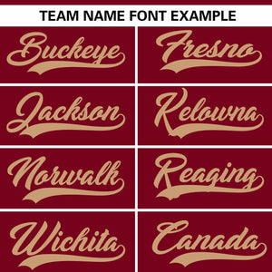 Custom Crimson Old Gold Full Button Design Authentic Baseball Jersey