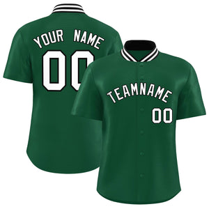 Custom Green Classic Style Authentic Stand Collar Baseball Jersey