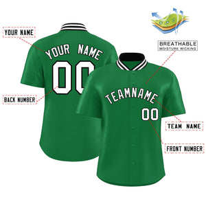 Custom Kelly Green Classic Style Authentic Stand Collar Baseball Jersey