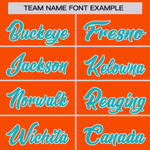 Custom Orange Aqua-Aqua Personalized Raglan Sleeves V-Neck Hockey Jersey