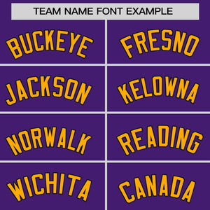 Custom Purple Yellow Personalized Raglan Sleeves Round-Neck Hockey Jersey