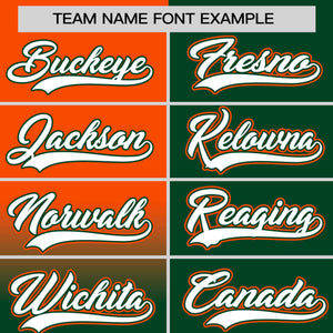 Custom Green Orange Personalized Half Gradient Design Authentic Baseball Jersey