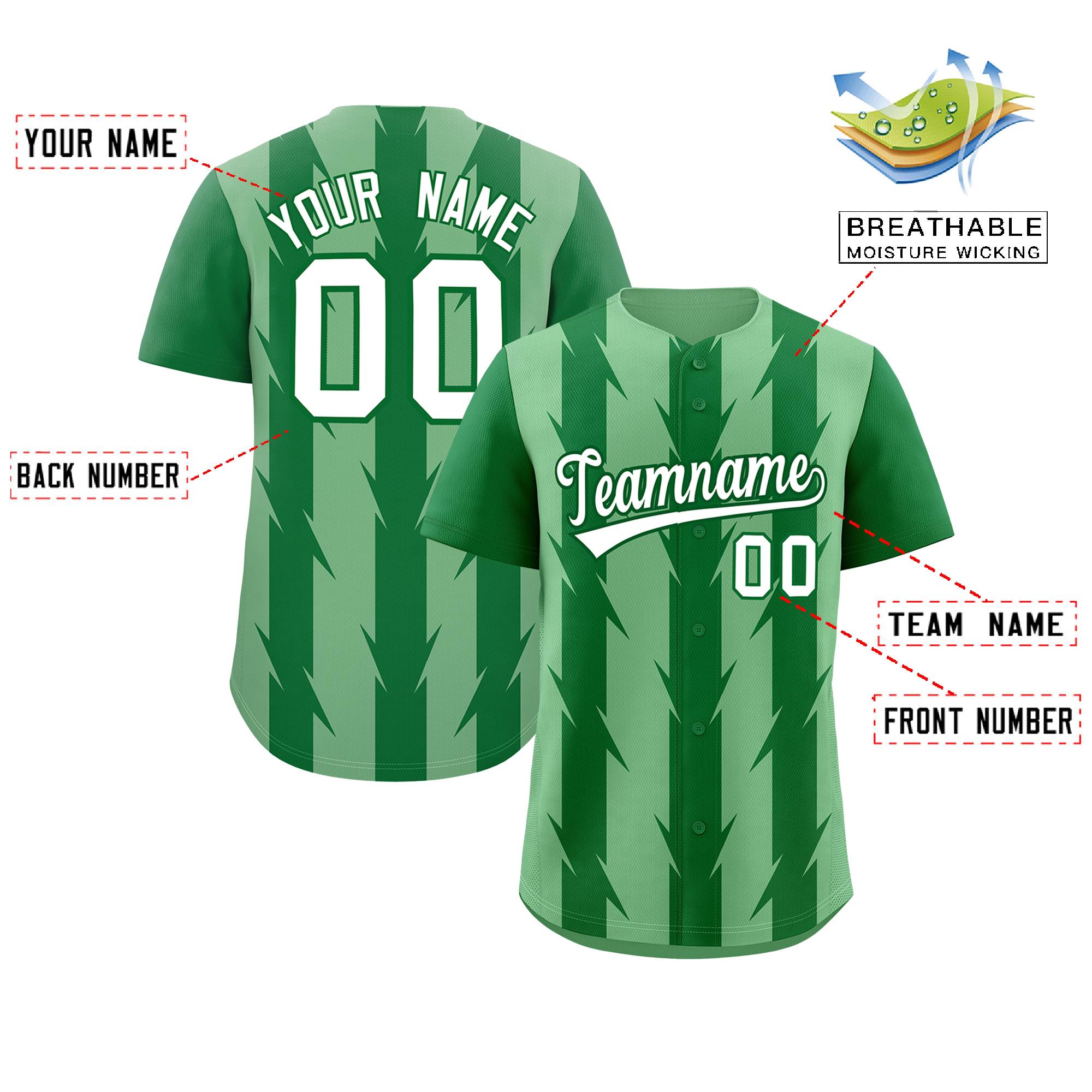 Custom Green Kelly Green Raglan Sleeves Blade Pattern Authentic Baseball Jersey