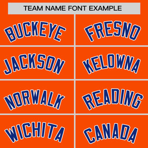 Custom Orange Royal Pinstripe Personalized Raglan Sleeves Authentic Baseball Jersey