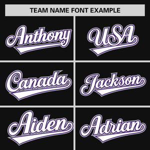 Custom Black Purple Pinstripe Personalized Raglan Sleeves Authentic Baseball Jersey