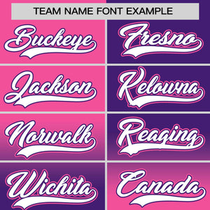 Custom Purple Pink Personalized Symmetrical Gradient Design Authentic Baseball Jersey