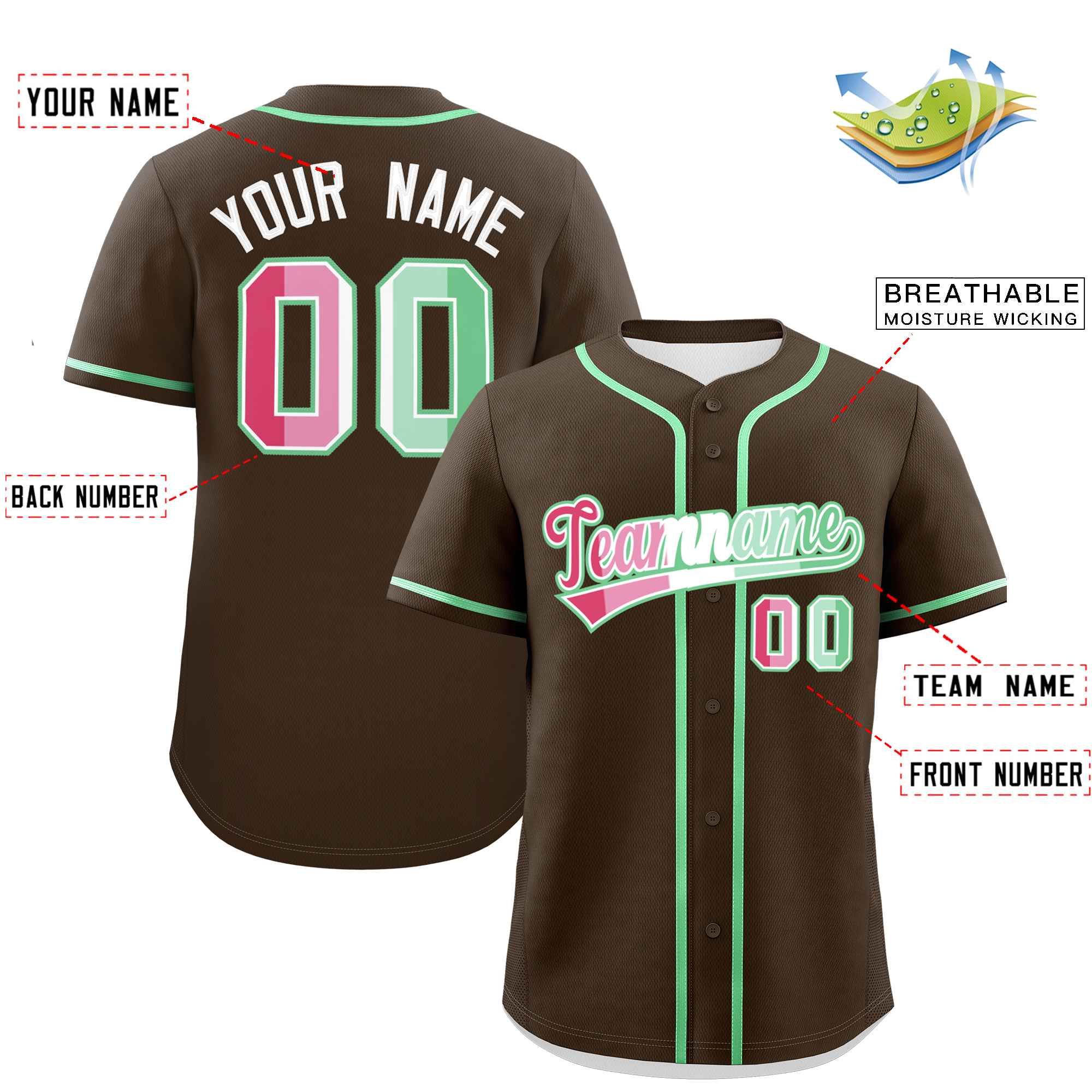 Custom Brown Abrosexual For Pride Month Classic Style Authentic Baseball Jersey