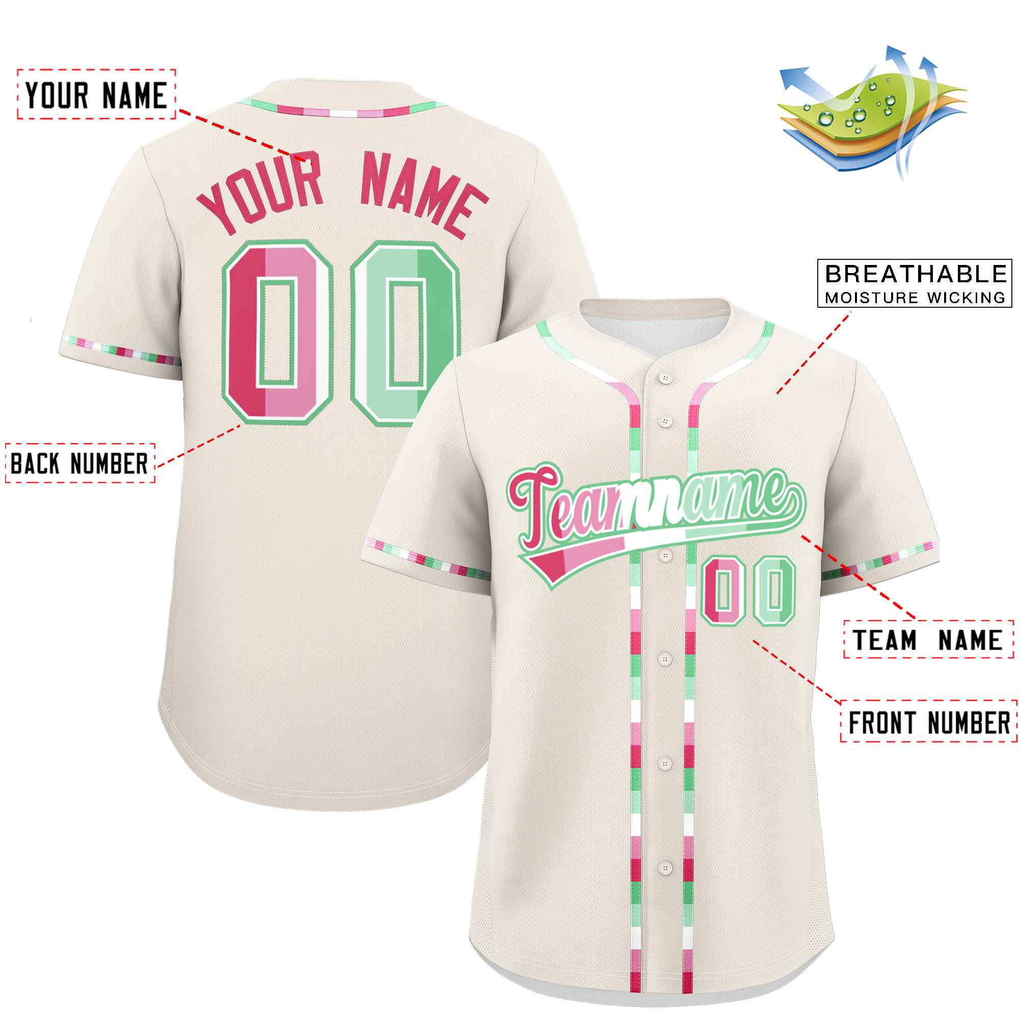 Custom Cream Abrosexual For Pride Month Classic Style Authentic Baseball Jersey