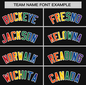 Custom Black LGBT Rainbow For Pride Month Classic Style Authentic Baseball Jersey