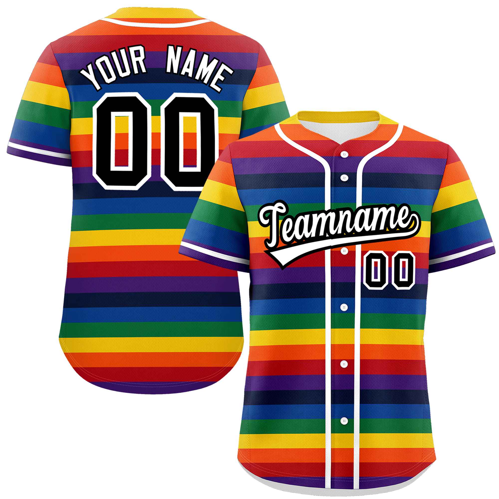 Custom LGBT Rainbow For Pride Month Color Block Personalized Authentic Baseball Jersey