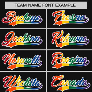 Custom Black LGBT Rainbow For Pride Month Classic Style Authentic Baseball Jersey