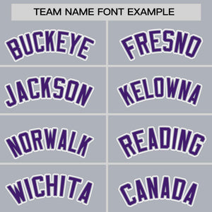 Custom Gray Purple Personalized Half Stripe Design Authentic Baseball Jersey