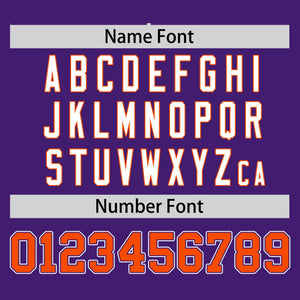 Custom Purple Orange Personalized Half Stripe Design Authentic Baseball Jersey