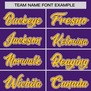 Custom Purple Gold Personalized Half Stripe Design Authentic Baseball Jersey