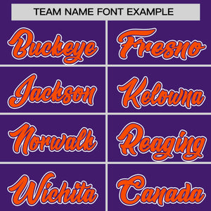 Custom Purple Orange Personalized Half Stripe Design Authentic Baseball Jersey