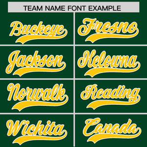 Custom Kelly Green Gold Personalized Classic Authentic Baseball Jersey