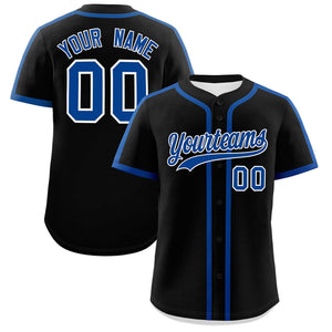 Custom Black Royal Personalized Classic Authentic Baseball Jersey