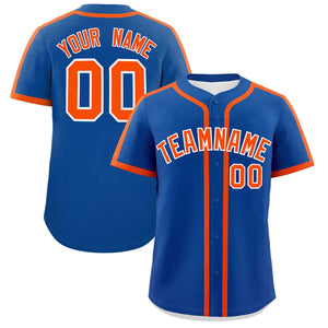 Custom Royal Orange Personalized Classic Authentic Baseball Jersey