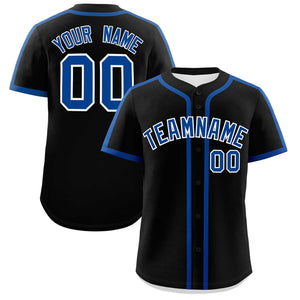 Custom Black Royal Personalized Classic Authentic Baseball Jersey