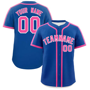 Custom Royal Pink Personalized Classic Authentic Baseball Jersey