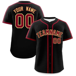 Custom Black Crimson Personalized Classic Authentic Baseball Jersey