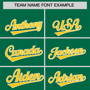 Custom Kelly Green Gold Personalized Classic Authentic Baseball Jersey