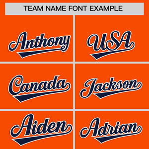 Custom Orange Navy Personalized Classic Authentic Baseball Jersey